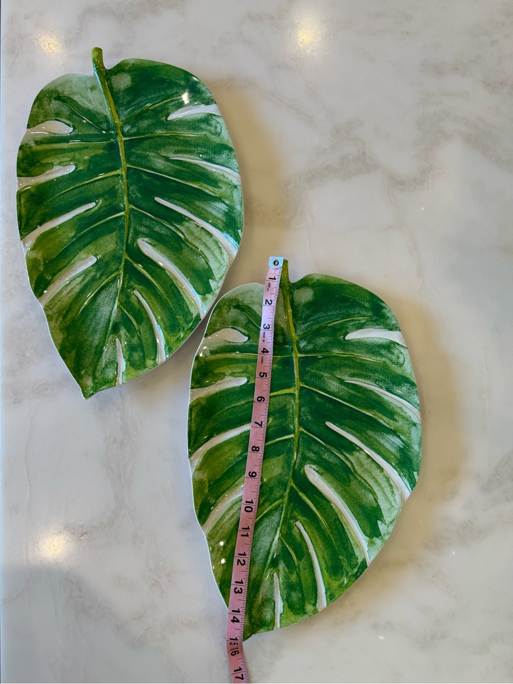 CYNTHIA ROWLEY | PALM LEAF MELAMINE SERVING TRAYS (SET OF 2)